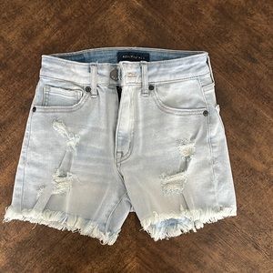 Light wash jean shorts, size 000, purchased from Aeropostale